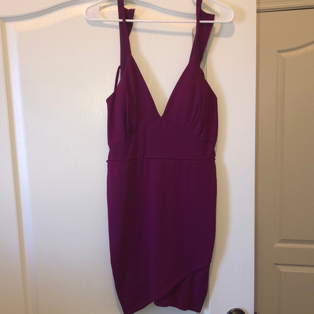 Women’s Form Fitting, Cut Out Plum Dress
